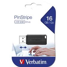 VERBATIM PENDRIVE PINSTRIPE 16 GB USB 2.0 49063