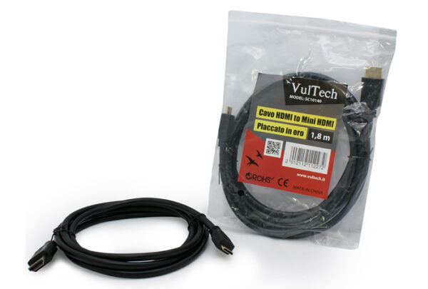 VULTECH CAVO DA MINI HDMI A HDMI 1,8 MT V1,3 SC10140