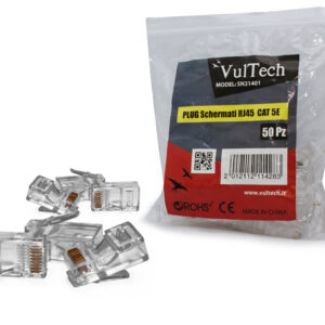 VULTECH PLUG RETE CAT 5 RJ45 8P PACCO DA 50PZ SN21401