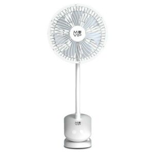 Ventilatore Clip Portatile Muvip 5W Diametro 15cm - 4 Velocità - Angolo Regolabile fino a 360º - Autonomia fino a 9h - Colore Bianco