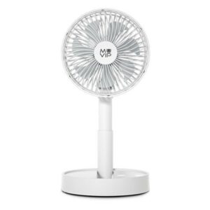 Ventilatore da Tavolo Pieghevole Portatile Muvip 5W Diametro 15cm - 4 Velocità - Angolo Regolabile fino a 90º - Autonomia fino a 12h - Colore Bianco