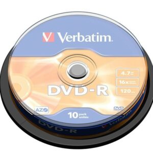 Verbatim Dvd-R 16X, 4,7Gb, 10 Pack Spindle, Matt Silver