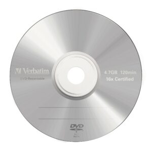 Verbatim Dvd-R 16X, 4,7Gb, 5 Pack Branded Jewel Case, Matt Silver