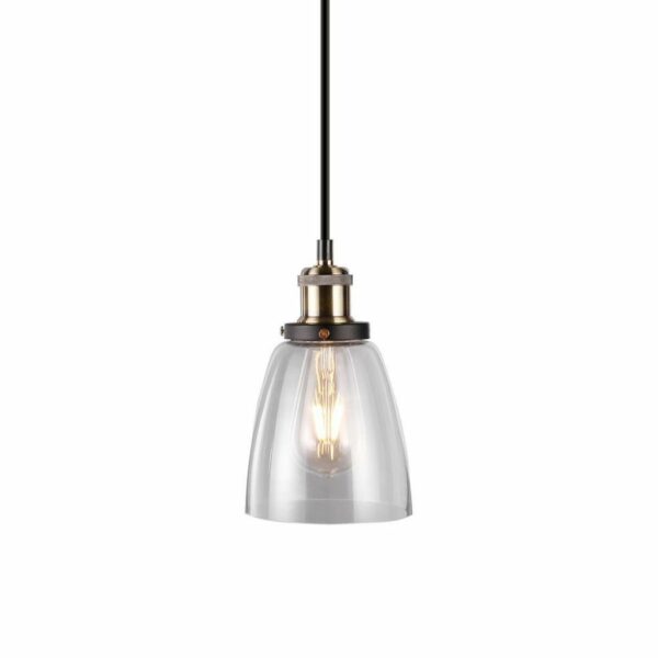 Vintage Glass Pendant Light Transparent D:140mm