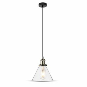 Vintage Glass Pendant Light Transparent D:180mm