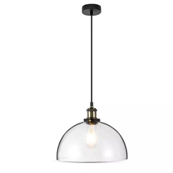 Vintage Glass Pendant Light Transparent D:200