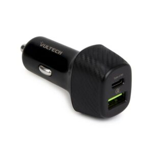 Vultech Caricatore Da Auto Con Usb (18W) E Type-C (27W) Quickcharge 3.0 Pd (Max 45W)