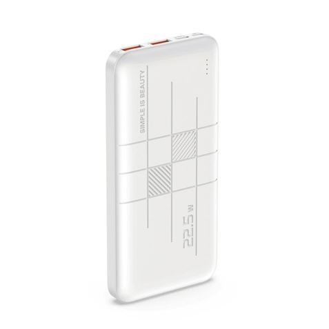 XO Powerbank PR187 10000mAh con ricarica rapida 22,5W - Display LCD - 1x USB-C 20W, 2x USB - Colore bianco