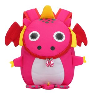 Zaino per bambini Dohe modello Drago rosa - Scomparto con chiusura a cerniera - Tasca interna imbottita - Cinghie rinforzate - Maniglia superiore - Realizzato in poliestere