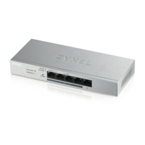 Zyxel Switch Unmanaged Plus 5 Porte Gigabit (4 Poe), Easy Management Per Vlan, Qos, Design Senza Ventole, Desktop