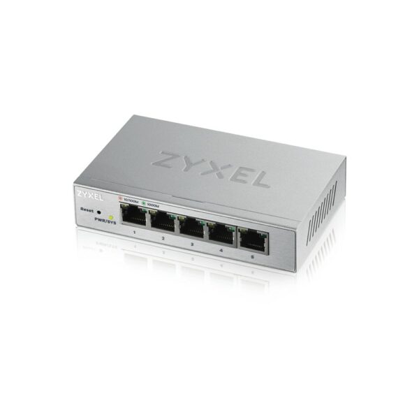 Zyxel Switch Unmanaged Plus 5 Porte Gigabit, Easy Management Per Vlan, Qos, Design Senza Ventole, Desktop