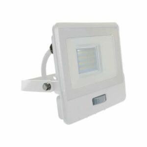 20W LED PIR Sensor Floodlight Samsung Chip White Body 4000K 1m Cable