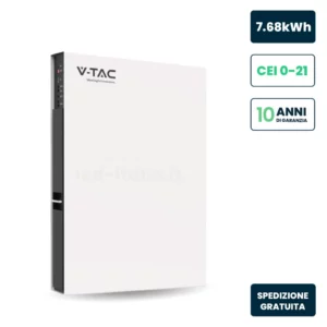 Batteria di Accumulo 7.68kWh LiFePO4 BMS Integrato per Inverter Fotovoltaici CEI 0-21 48V 160Ah Garanzia 10 Anni