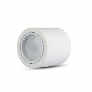 GU10 Fitting Round Gypsum with Aluminium Ring White