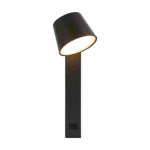 8W LED WALL LIGHT WITH USB FUNCTION 3000K ACRYLIC BLACK