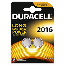 DURACELL BATTERIA AL LITIO 2016 3V CONFEZIONE DA 2 22MM x 3MM CR2016