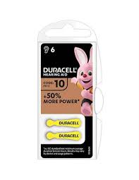 DURACELL PILA PER APPARECCHI ACUSTICI 1,4V SENZA MERCURIO PACCO DA 6 PZ 10 GIALLO