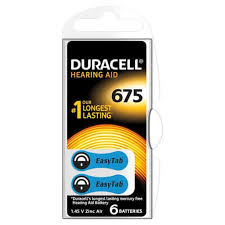 DURACELL PILA PER APPARECCHI ACUSTICI 1,4V SENZA MERCURIO PACCO DA 6 PZ 675 BLU