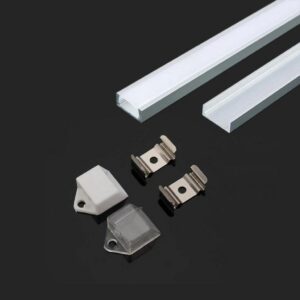 LED Strip Mounting Kit with Diffuser Aluminum 2000*16*7mm Milky