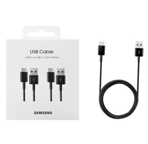 CAVO DATI/CARICA PER SMARTPHONE TYPE-C 1.5MT SAMSUNG CONFEZIONE DA 2PZ EP-DG930MBEGWW BLACK