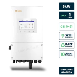 SOLIS 6KW SINGLE PHASE HYBRID INVERTER-DC - WIFI - CT - 10YRS WARRANTY