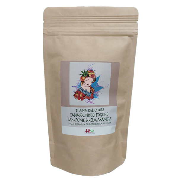 TISANA DEL CUORE INDAKU - CANAPA, IBISCO, LAMPONE, MELA, ARANCIA 40G - HEMPATICA