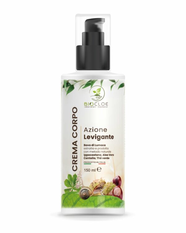 Crema corpo levigante con bava di Lumaca,ippocastano, aloe Vera, centella , thé verde 150ml