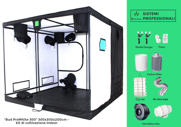 Growbox Professionale Budbox Titan 3 pro white 300x300x200 cm - Made in U.K.