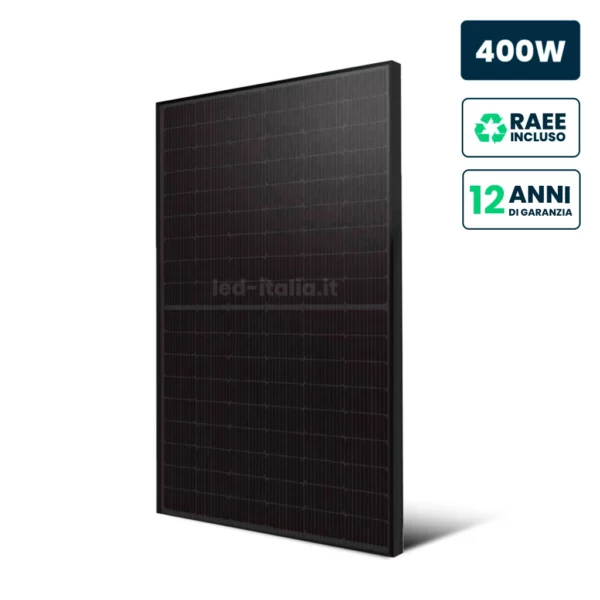 Pannello Solare Fotovoltaico Modulo 400W TIER-1, Monocristallino PERC, Full Black IP67/IP68 1722x1134x30mm