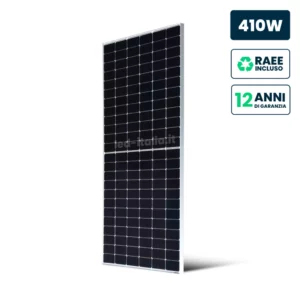 Pannello Solare Fotovoltaico Modulo 410W TIER-1, Monocristallino PERC, Silver Frame IP67/IP68 1724x1134x35mm