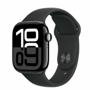 SMARTWATCH APPLE WATCH SERIES 10 42MM GPS ALLUMINIO JET BLACK CINTURINO SPORT NERO S/M MWWE3QL/A ITALIA