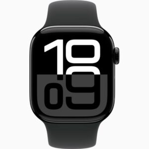 SMARTWATCH APPLE WATCH SERIES 10 46MM GPS ALLUMINIO JET BLACK CINTURINO SPORT NERO S/M MWWP3QL/A ITALIA