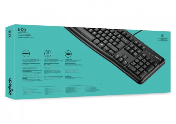 Logitech Keyboard K120 for Business tastiera USB QWERTY US International Nero - immagine 7